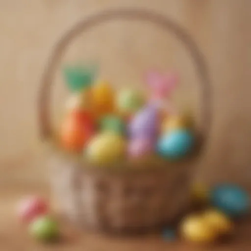 Colorful DIY Easter basket filled with craft supplies and educational toys