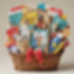A beautifully arranged gift basket filled with classroom supplies and personal care items.