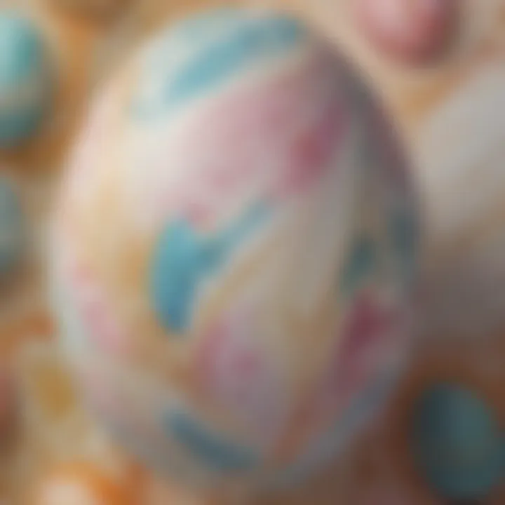 Intricate marble texture design on Easter egg