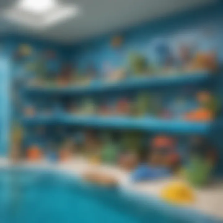 Underwater themed storage solutions for pool accessories