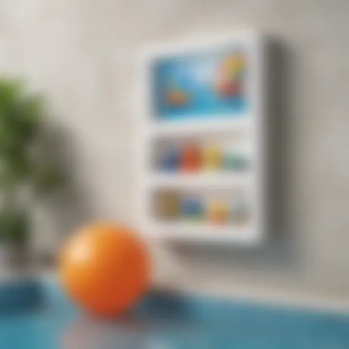 A creative wall-mounted storage for pool floats
