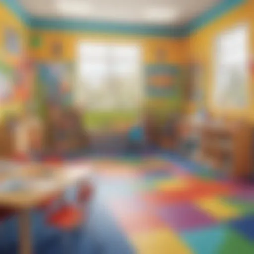 Colorful classroom setting with educational materials