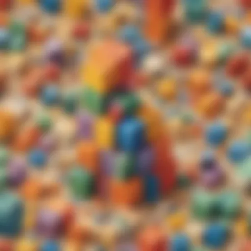 Innovative STEM project with colorful building blocks