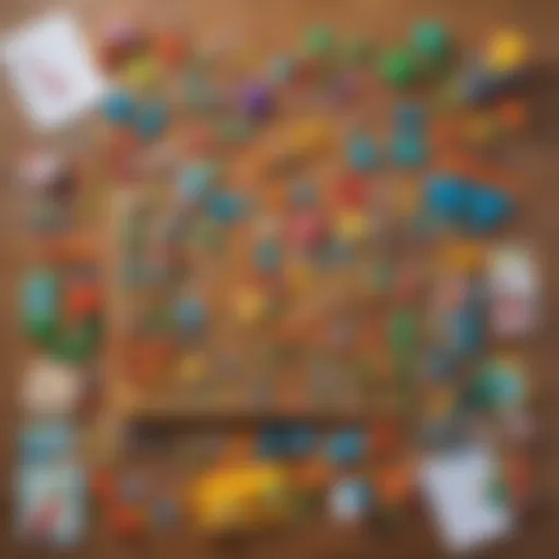 Colorful educational toys arranged on a table