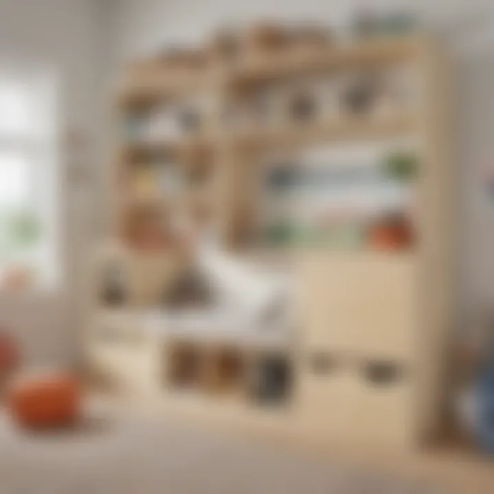 Multi-functional storage furniture in a playroom