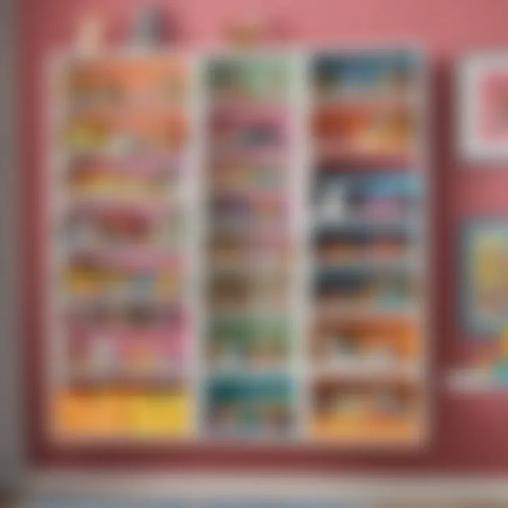 Colorful wall-mounted toy storage solutions