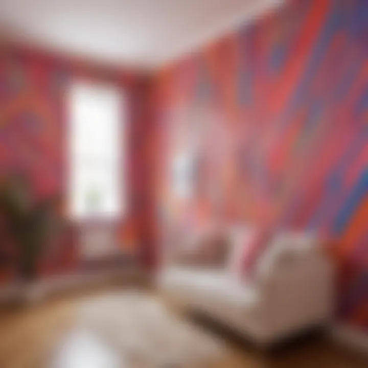 Colorful and vibrant decorative tape design enhancing a room's aesthetic