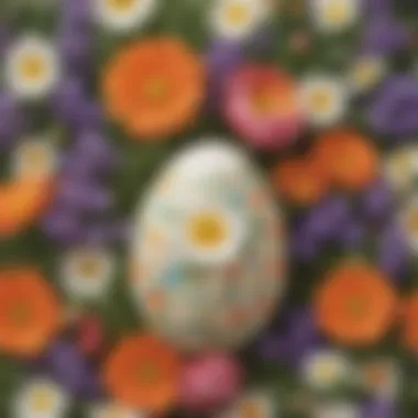 Easter egg ingeniously hidden in a flower bouquet