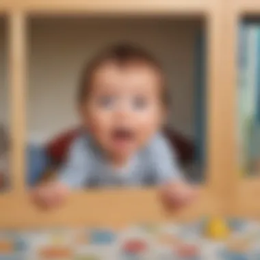 Parent playing peek-a-boo with 5-month-old baby