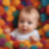 Baby engaging in sensory play with colorful textures