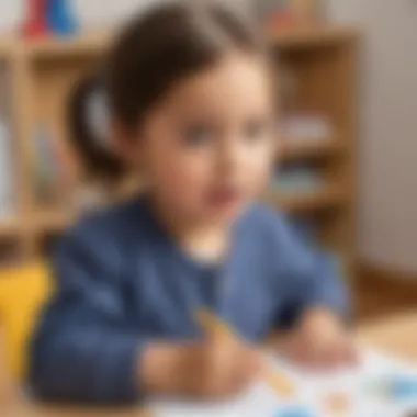 Interactive Learning Experience Child engaged in learning with interactive worksheet