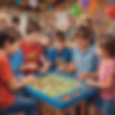 Engaging Games Station Kids playing interactive games at birthday party