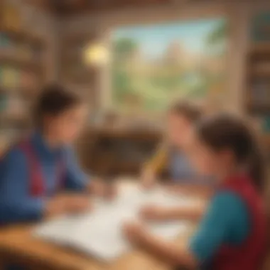 Illustration showcasing the impact of interactive and immersive language activities on children