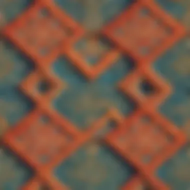 Interwoven Geometric Patterns Geometric shapes intertwined in hand printing art