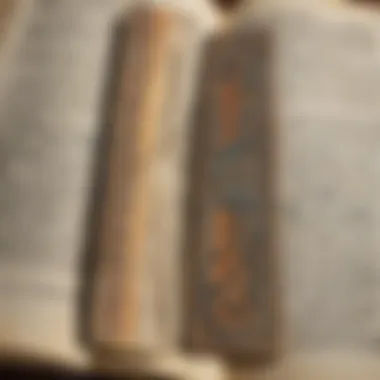 Intricately designed metal bookmark on an open Bible