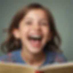 A cheerful seven-year-old laughing at a joke