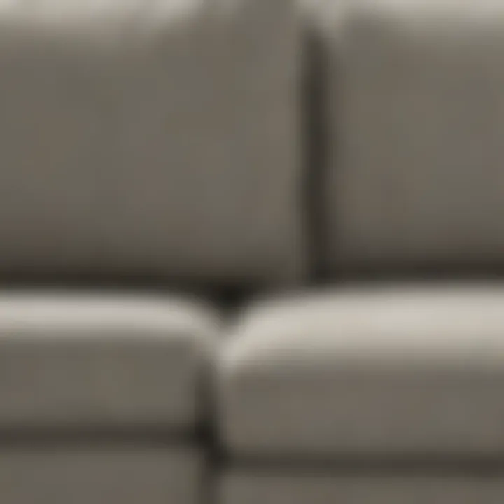 Close-up of Joybird sectional couch fabric options highlighting customization