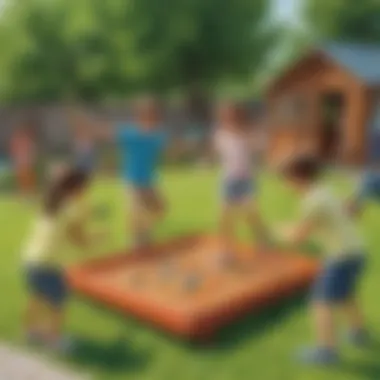Dynamic Outdoor Playtime Kids playing interactive outdoor game