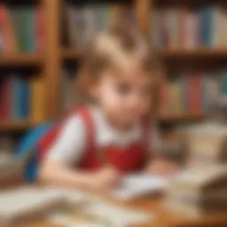 Child exploring educational materials