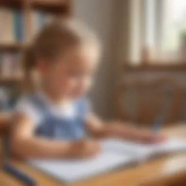 Young child engaging in dictation exercise