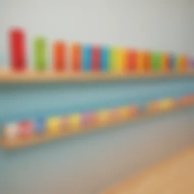 Colorful Number Line in Classroom Colorful number line displayed in a kindergarten classroom