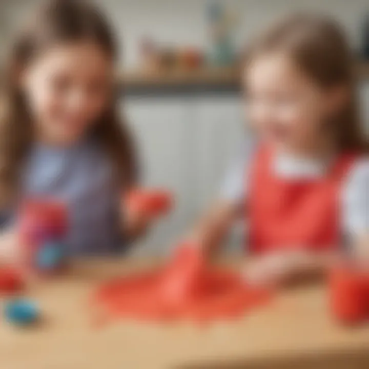 Children engaging in creative play with Kool-Aid playdough
