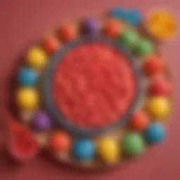 Vibrant display of colorful Kool-Aid playdough arranged artistically