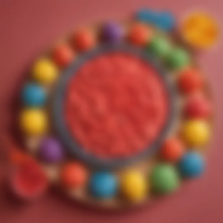 Vibrant display of colorful Kool-Aid playdough arranged artistically