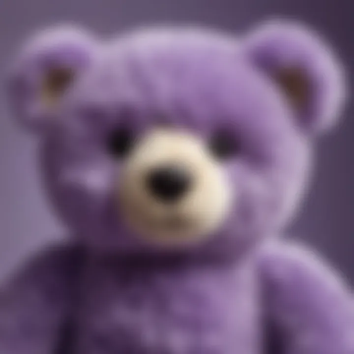 Close-up of a lavender-filled teddy bear's gentle features and calming aura