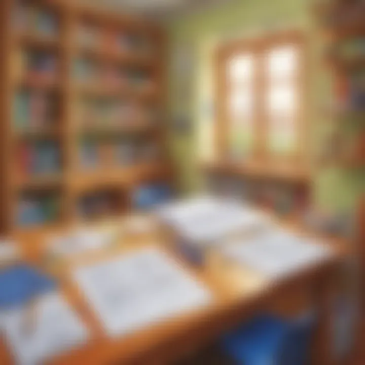 A well-organized workspace for designing educational materials
