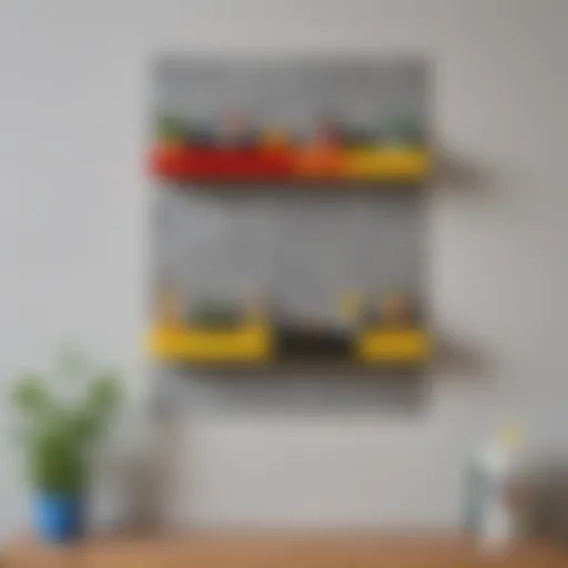 LEGO wall hanger rack in modern living room