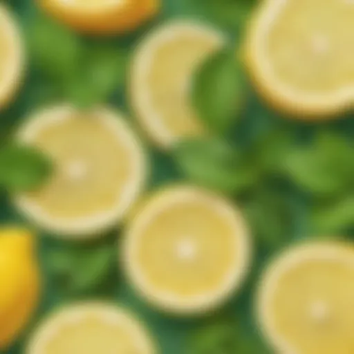 Lemon Slices and Mint Leaves