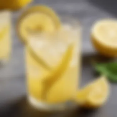 Lemonade Garnished with Lemon Wedge