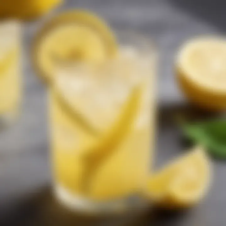 Lemonade Garnished with Lemon Wedge