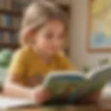 A child engaged in reading a level one book with illustrations
