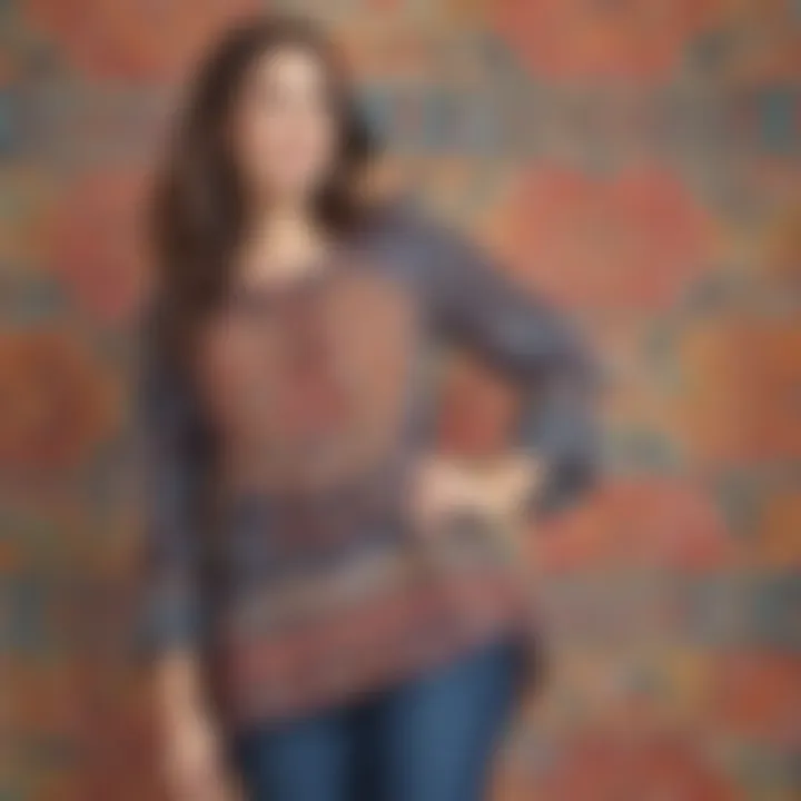 Chic LulaRoe Top with Bohemian Print