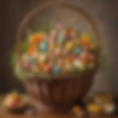 Opulent Easter Basket Presentation Luxurious Easter Basket Showcase