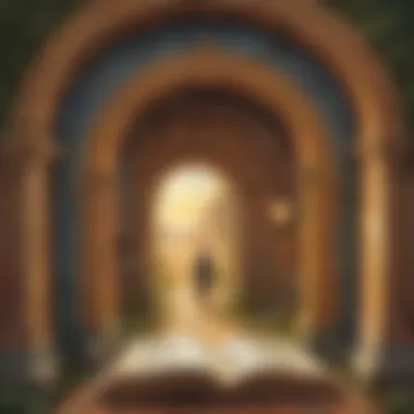 Illustration of a magical portal leading to a pivotal historical moment in a book