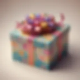 A beautifully arranged gift box with colorful wrapping and ribbons, symbolizing thoughtful gifting.