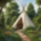 Majestic garden teepee with lush greenery