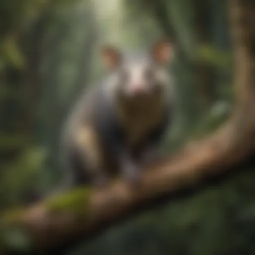 Majestic Possum in Enchanted Forest