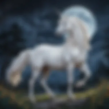 Moonlit Majesty Majestic unicorn under moonlight