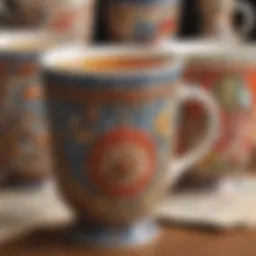 A beautifully crafted ceramic Manna Hot Cup showcasing intricate designs