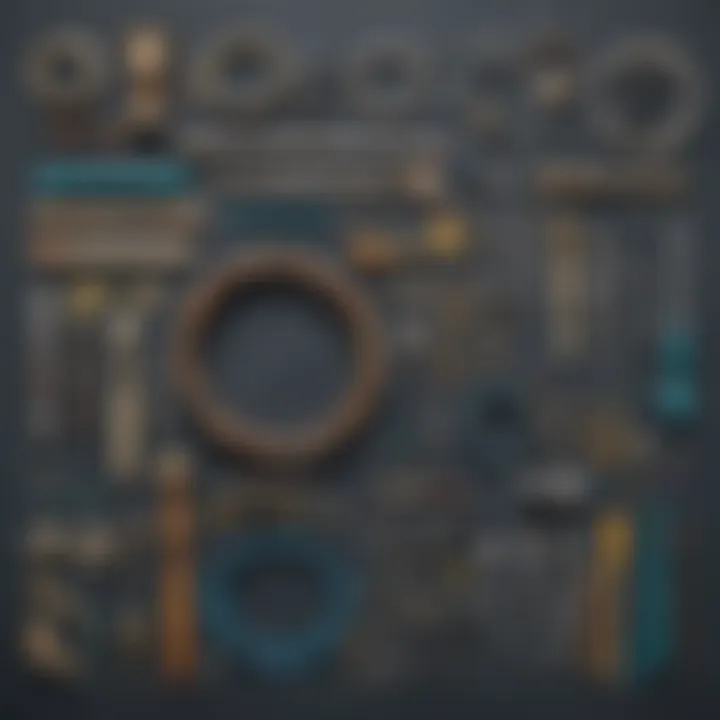 Tools and materials for bracelet making laid out neatly