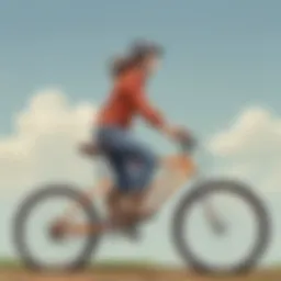 A person balancing on a bike