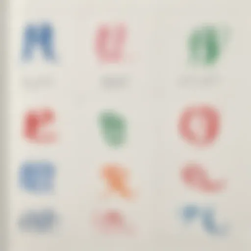 Illustration of the basic strokes used in letter drawing