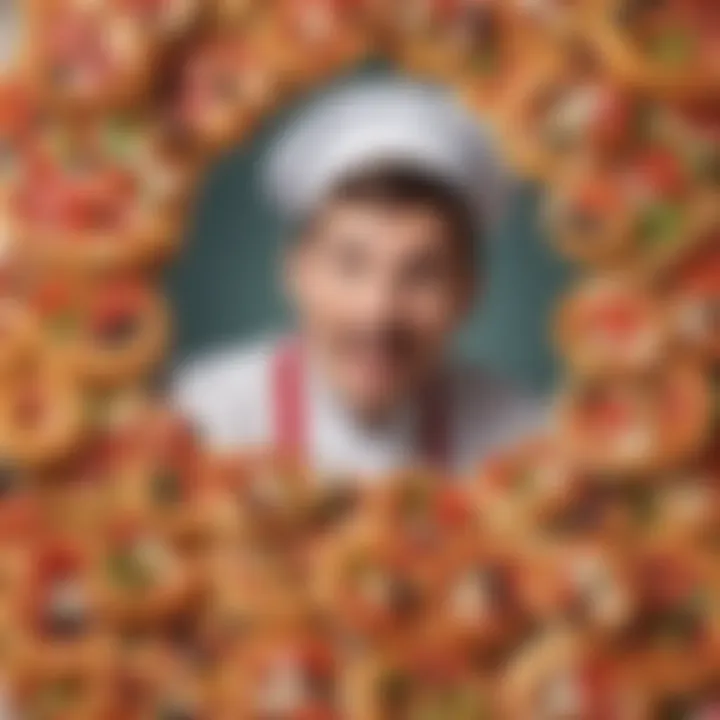 Young chef adding toppings to pizza bagels