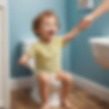 Child celebrating successful potty training