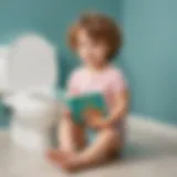 Child holding potty training book