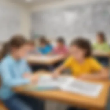 Children engaging in a doodling activity in a classroom setting